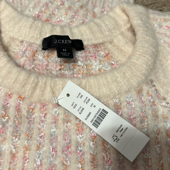 NWT J.Crew Cream and Multi-Colored Chunky Sweater- Size M - Picture 9 of 11